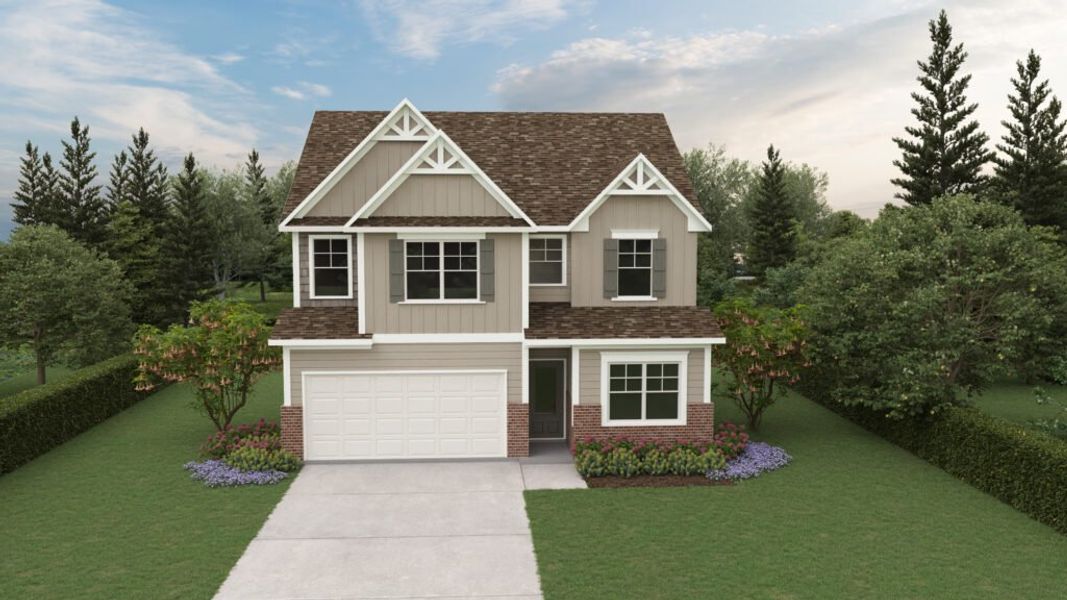 Representative exterior photo of a completed home built from the The Bellwood by Direct Residential Communities in Neely Farm, Covington, GA (Image 7).