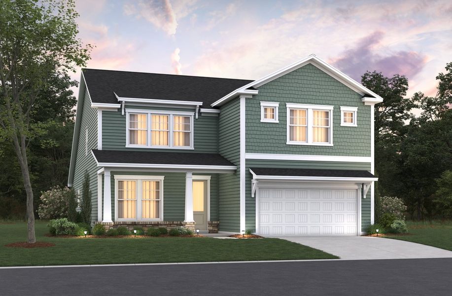 Representative exterior photo of a completed home built from the Sago by Beazer Homes in The Oaks, Goose Creek, SC (Image 2). Representative exterior photo of a completed home built from the Sago by Beazer Homes in The Oaks, Goose Creek, SC (Image 2).