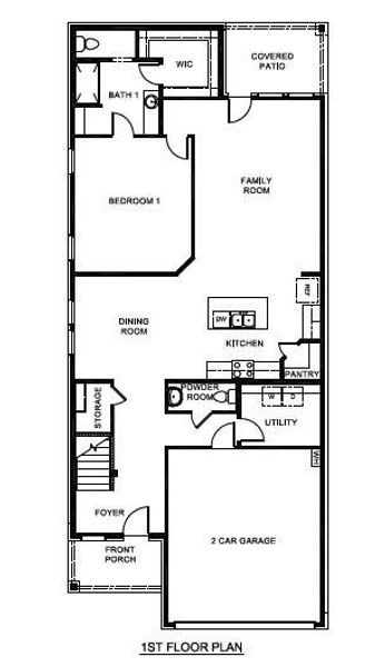 2D floor plan layout of this home in The Reserve at Spiritas Ranch, Little Elm, TX (Image 3).