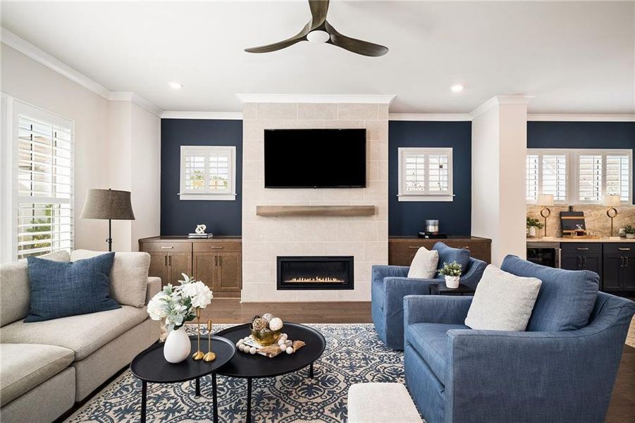 Furnished interior view inside a new home in Manning on the Square, Alpharetta (Image 14).