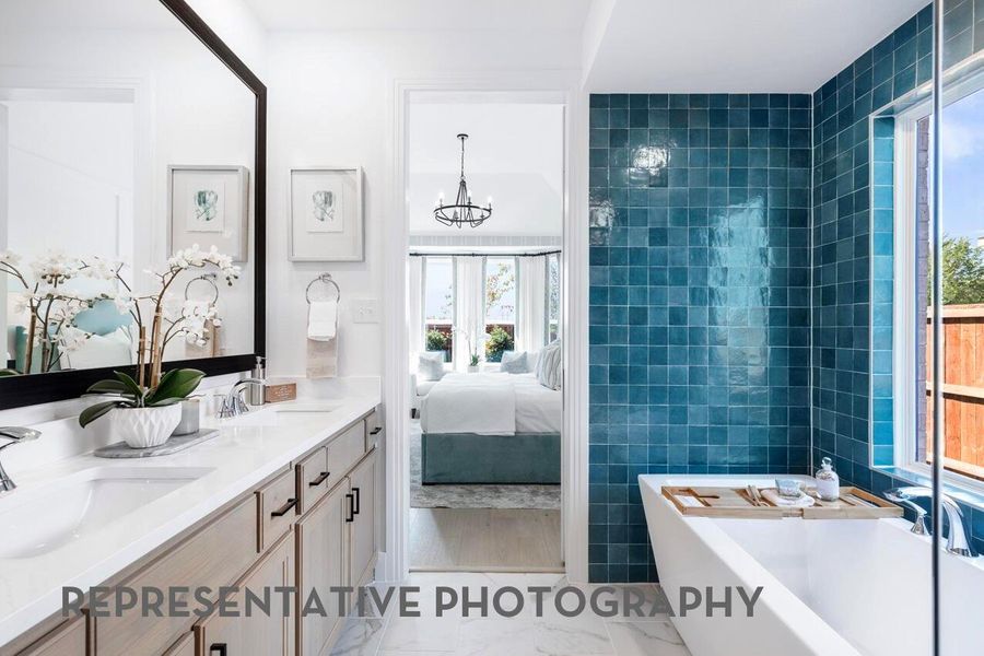 Furnished interior view inside a new home in Pomona, Manvel (Image 40).
