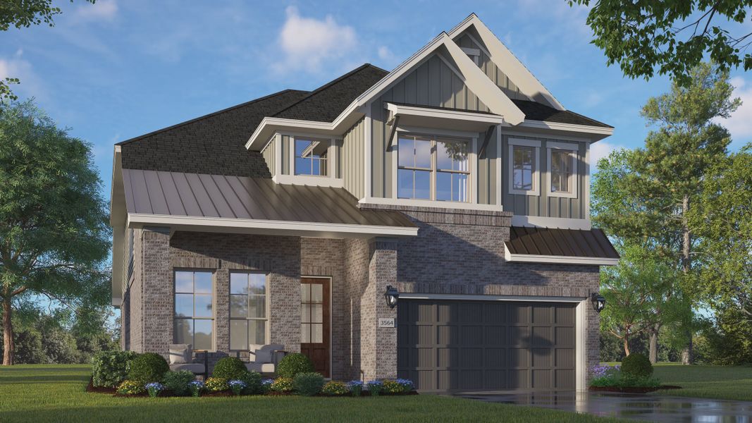 Representative exterior photo of a completed home built from the Lorne by Chesmar Homes in Wood Leaf Reserve, Tomball, TX (Image 13). Representative exterior photo of a completed home built from the Lorne by Chesmar Homes in Wood Leaf Reserve, Tomball, TX (Image 13).
