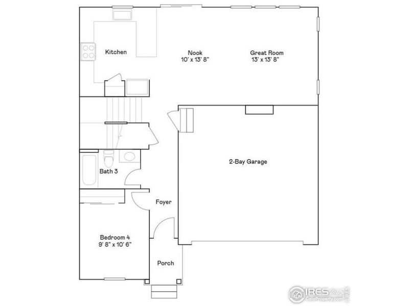 2D floor plan layout of this home in Prairie Song, Windsor, CO (Image 3).