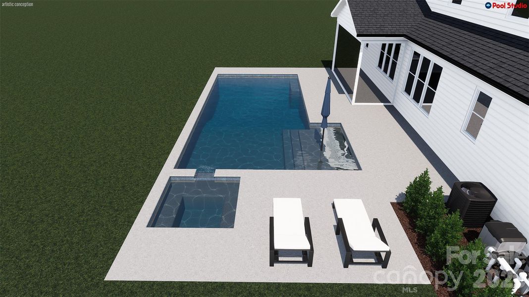 Rendering for potential pool on homesite 96