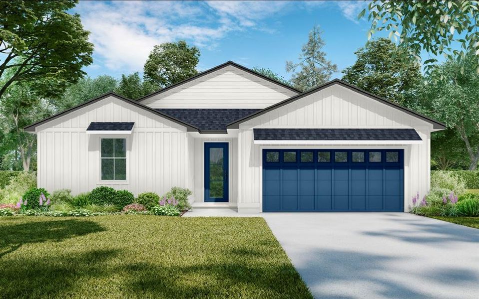 Front exterior of a new home in , Dunnellon, FL, highlighting curb appeal (Image 1). Front exterior of a new home in , Dunnellon, FL, highlighting curb appeal (Image 1).