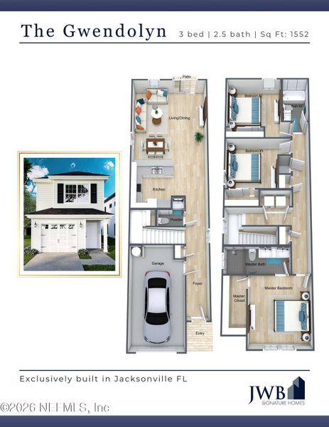 2D floor plan layout of this home in , Jacksonville, FL (Image 4).