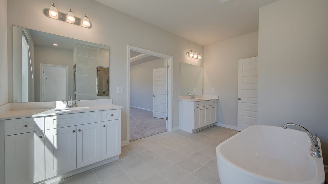 Furnished interior view inside a new home in Riverbend Overlook, Fayetteville (Image 24). Furnished interior view inside a new home in Riverbend Overlook, Fayetteville (Image 24).