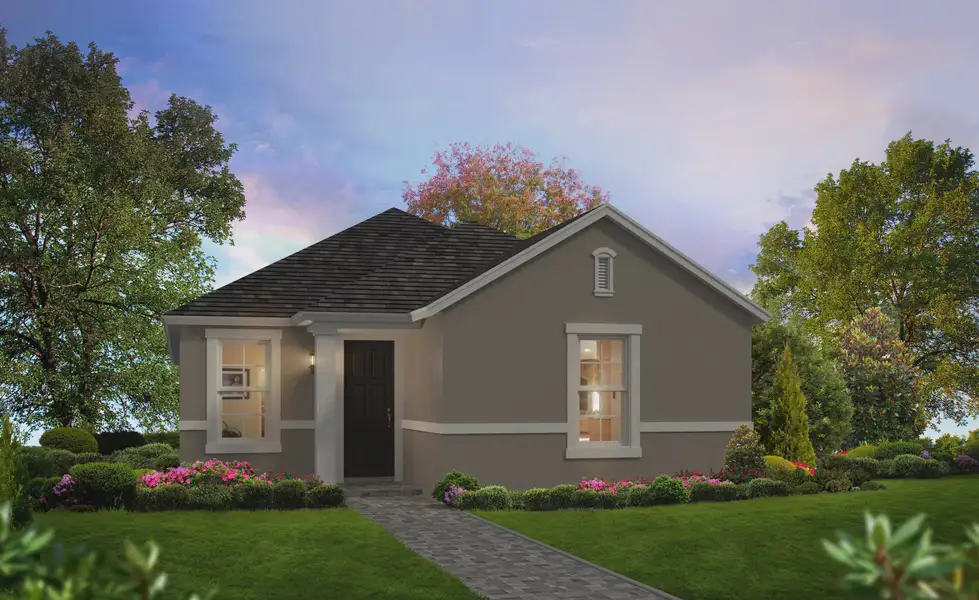 Representative exterior photo of a completed home built from the Lily by ICI Homes in Persimmon Park, Wesley Chapel, FL (Image 2). Representative exterior photo of a completed home built from the Lily by ICI Homes in Persimmon Park, Wesley Chapel, FL (Image 2).