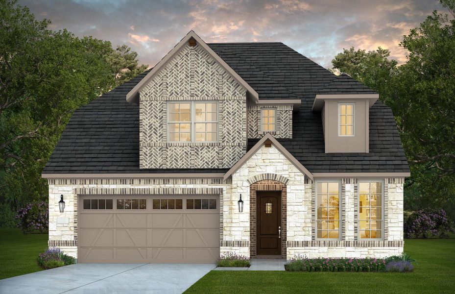 Representative exterior photo of a completed home built from the Iredell by Pulte Homes in Valencia, Manvel, TX (Image 27).