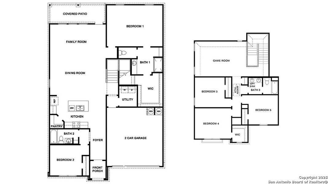 2D floor plan layout of this home in Brookstone Creek, San Antonio, TX (Image 2).