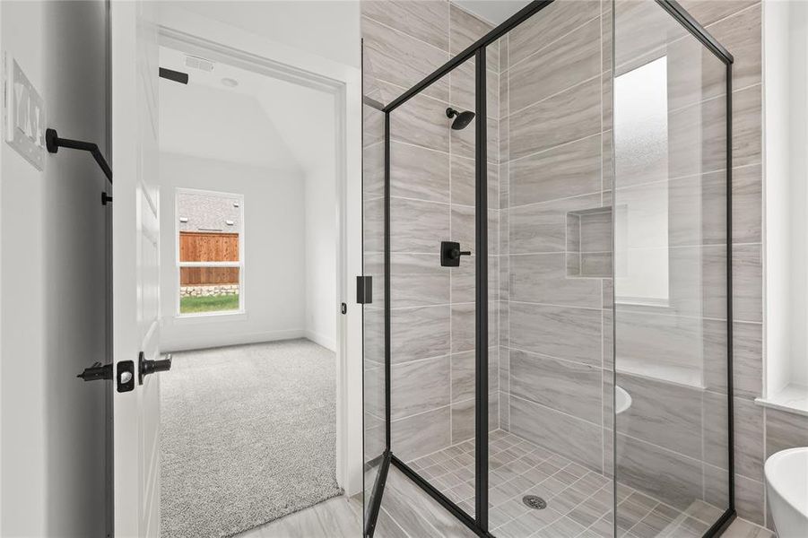 Bathroom with walk in shower