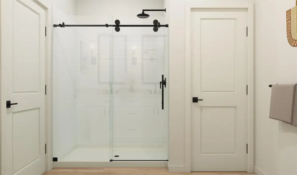 Walk-in shower in primary bath (*Artist rendering used for illustration purposes only.)