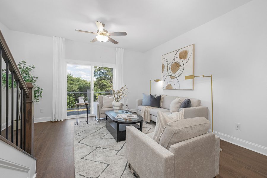 Representative furnished interior of a home built from the Units A-F by Red Cedar Homes in West End Townhomes, Charlotte (Image 14).