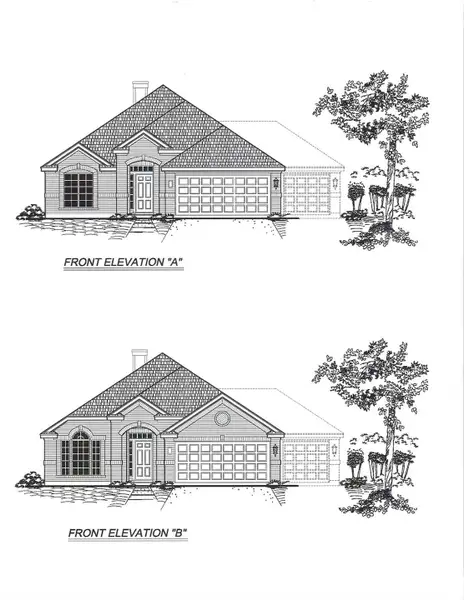 Exterior rendering of this home design in Cypress Green, Hockley, TX (Image 1).