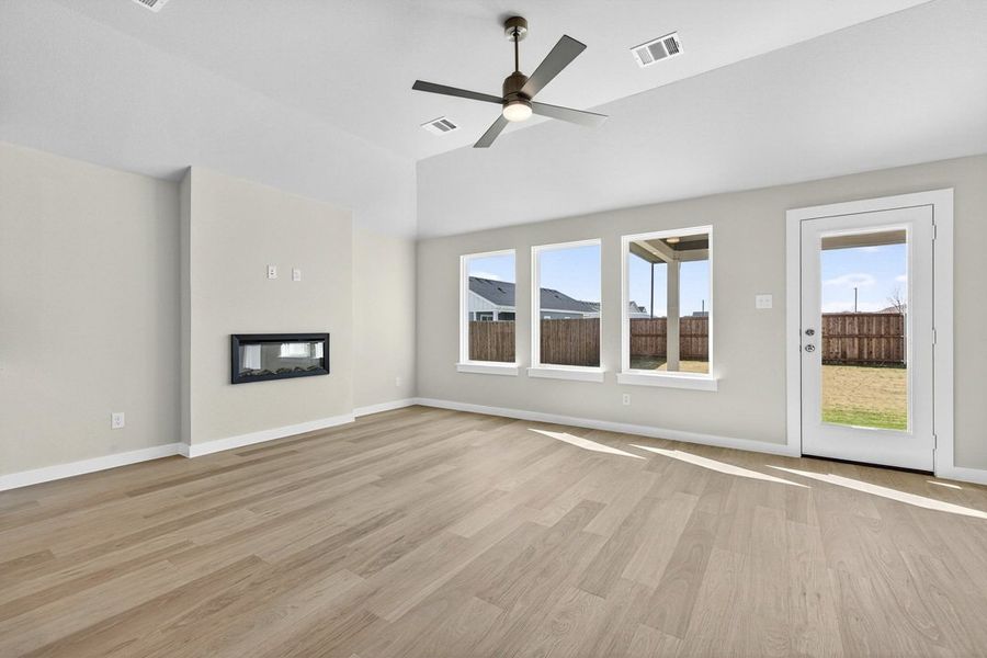 Representative unfurnished interior of a home built from the The Amherst by Lillian Custom Homes in Freeman Farm, Kaufman (Image 21). Representative unfurnished interior of a home built from the The Amherst by Lillian Custom Homes in Freeman Farm, Kaufman (Image 21).