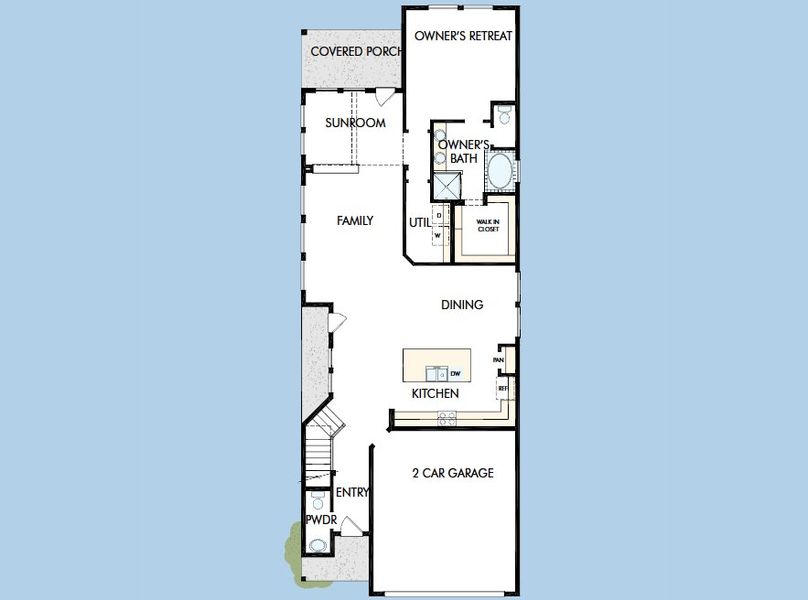 2D floor plan layout for the The Beckley by David Weekley Homes in Sienna 40' Homesites, Missouri City, TX (Image 4).