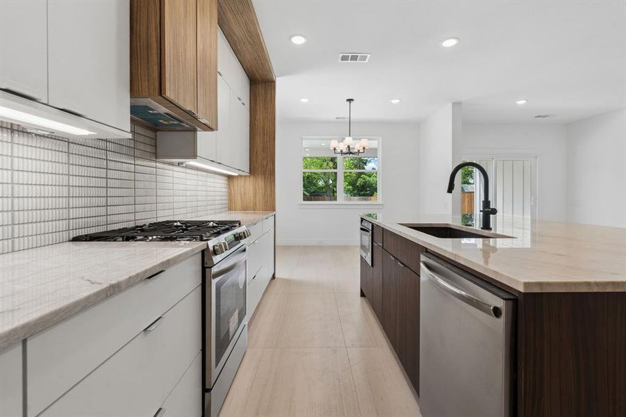 Stainless steel appliances.