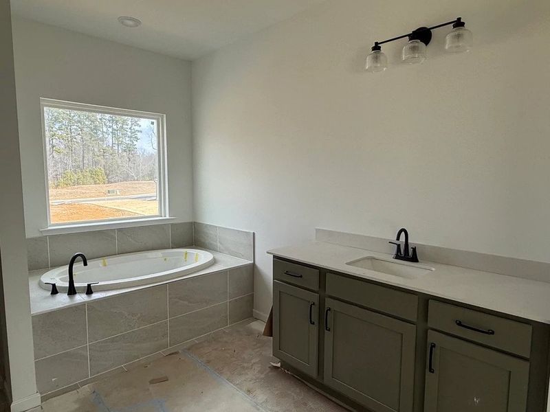 Primary Bath featuring the AW Collection® Rosemary - Organic textures meet bold design.