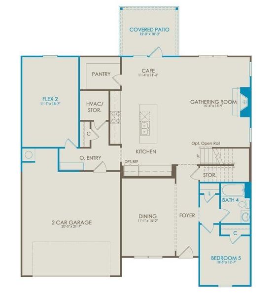 2D floor plan layout of this home in Haverhill Estates, Dacula, GA (Image 5).