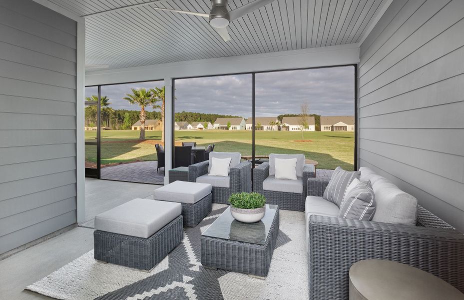 Exterior details and patio area of a home in Del Webb Charleston at Nexton, Summerville (Image 3).