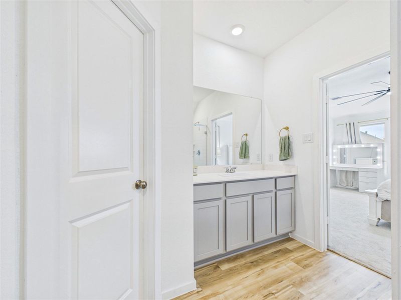 Furnished interior view inside a new home in Sterling Point at Baytown Crossings: Wildflower II Collection, Baytown (Image 26). Furnished interior view inside a new home in Sterling Point at Baytown Crossings: Wildflower II Collection, Baytown (Image 26).