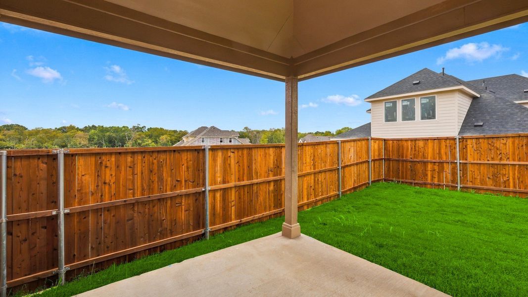 Exterior details and patio area of a home in Thompson Farms, Van Alstyne (Image 27). Exterior details and patio area of a home in Thompson Farms, Van Alstyne (Image 27).