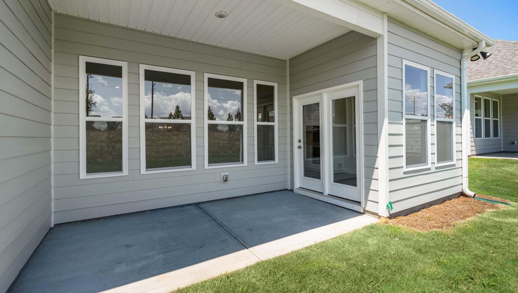 Exterior details and patio area of a home in The Villas at Pine Valley, Boiling Springs (Image 3). Exterior details and patio area of a home in The Villas at Pine Valley, Boiling Springs (Image 3).