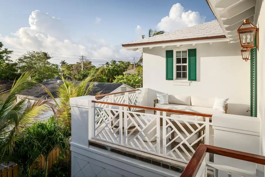 36 - Upper-level balcony with white rail