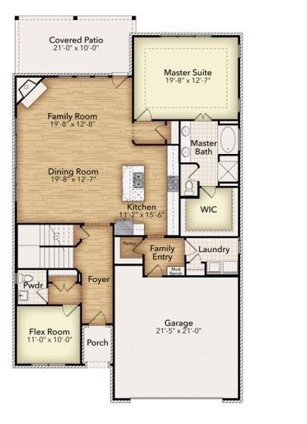 2D floor plan layout of this home in Liberty Pointe, Gainesville, TX (Image 3). 2D floor plan layout of this home in Liberty Pointe, Gainesville, TX (Image 3).