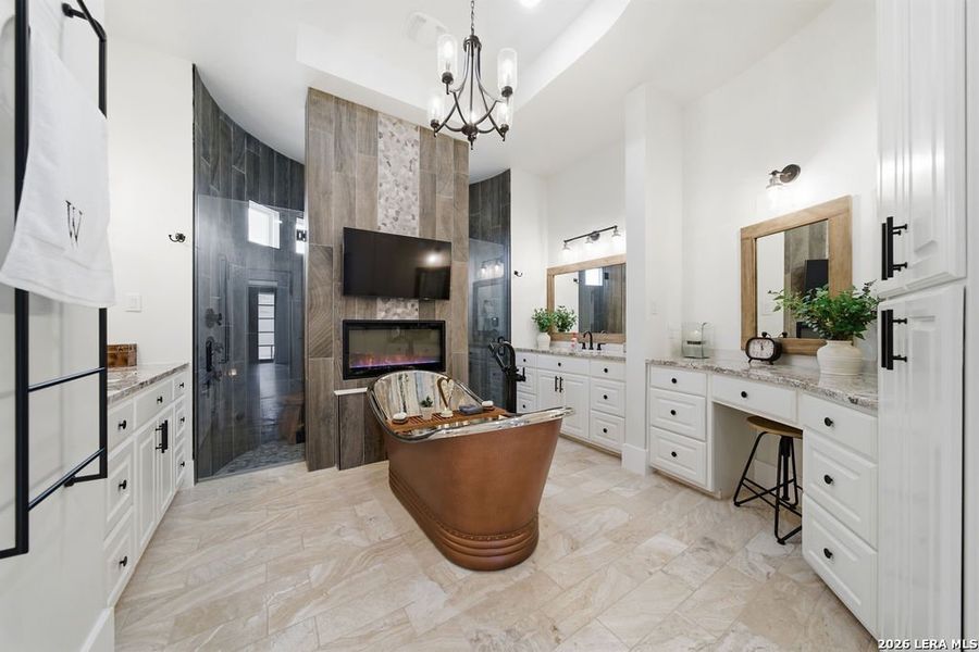 Furnished interior view inside a new home in , New Braunfels (Image 46).