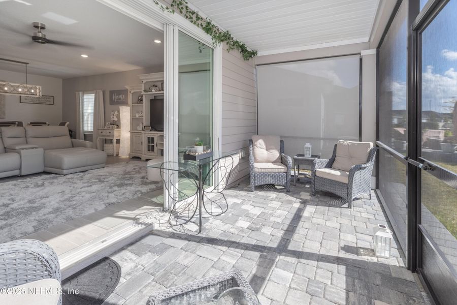 Exterior details and patio area of a home in Stillwater | Active Adult 55+: Stillwater (50s) - Royal Collection, St. Johns (Image 4). Exterior details and patio area of a home in Stillwater | Active Adult 55+: Stillwater (50s) - Royal Collection, St. Johns (Image 4).