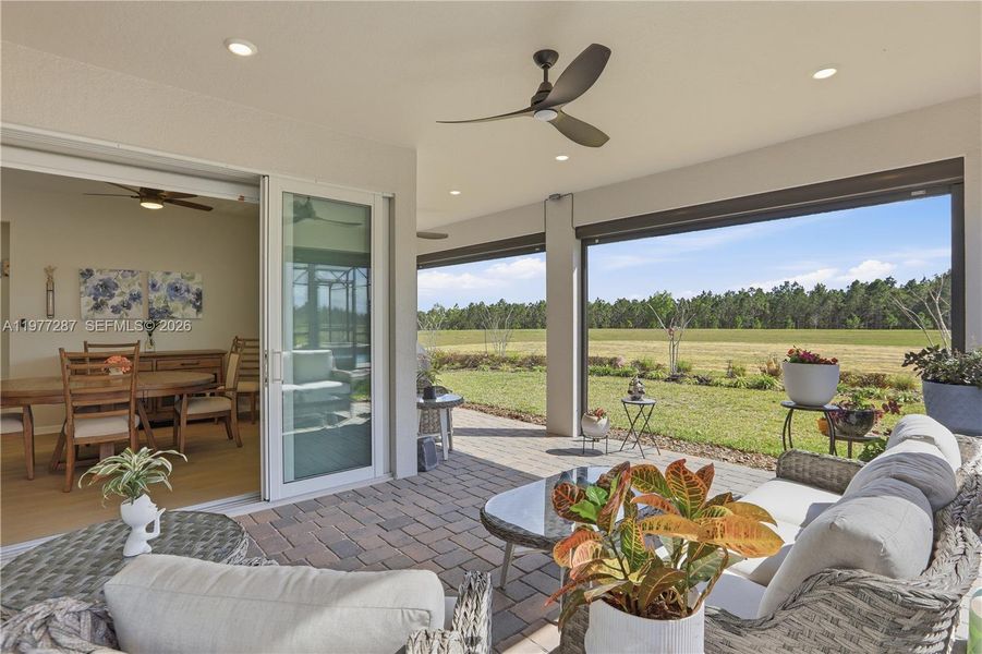 Exterior details and patio area of a home in Del Webb Minneola, Minneola (Image 23).