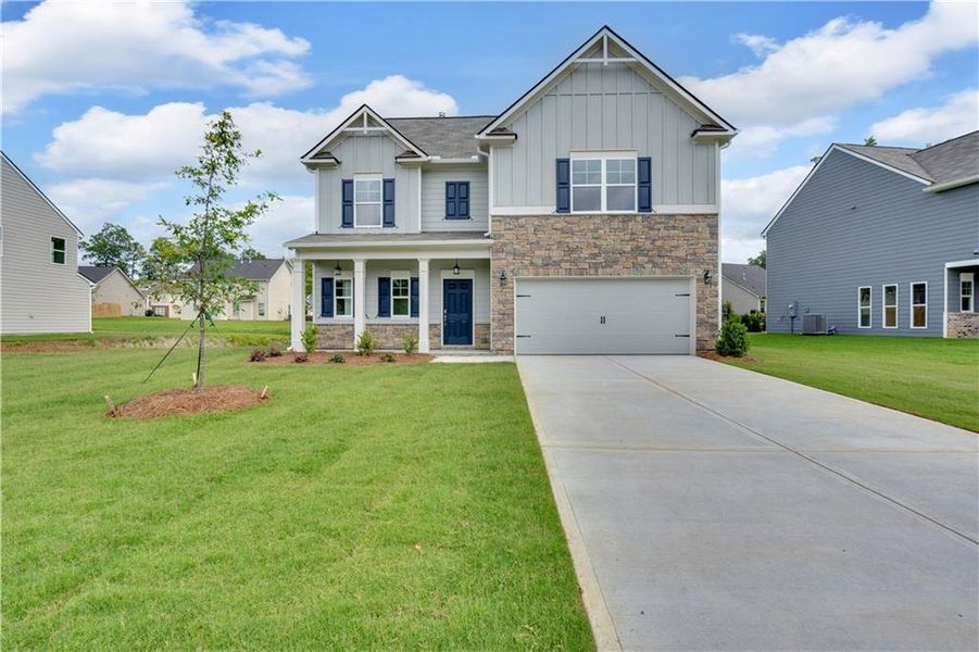 Front exterior of a new home in , Adairsville, GA, highlighting curb appeal (Image 18).
