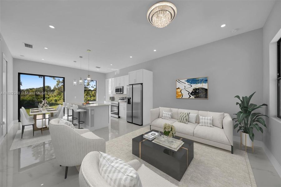 Furnished interior view inside a new home in , Lehigh Acres (Image 3).