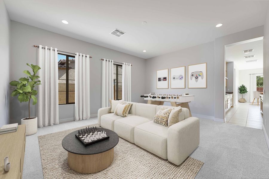 Furnished interior view inside a new home in Ellsworth Ranch Capstone Collection, Queen Creek (Image 27). Furnished interior view inside a new home in Ellsworth Ranch Capstone Collection, Queen Creek (Image 27).