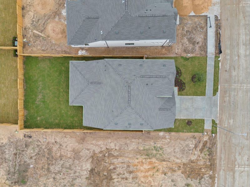 This aerial view of your home shows the amazing view of your lot.