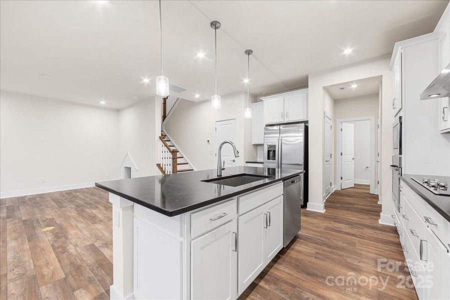 Pendant Lighting at Central Island.