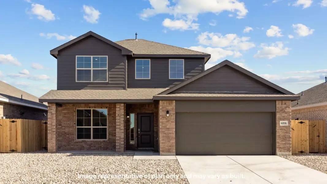 Front exterior of a new home in Yukon Ridge, Odessa, TX, highlighting curb appeal (Image 15).
