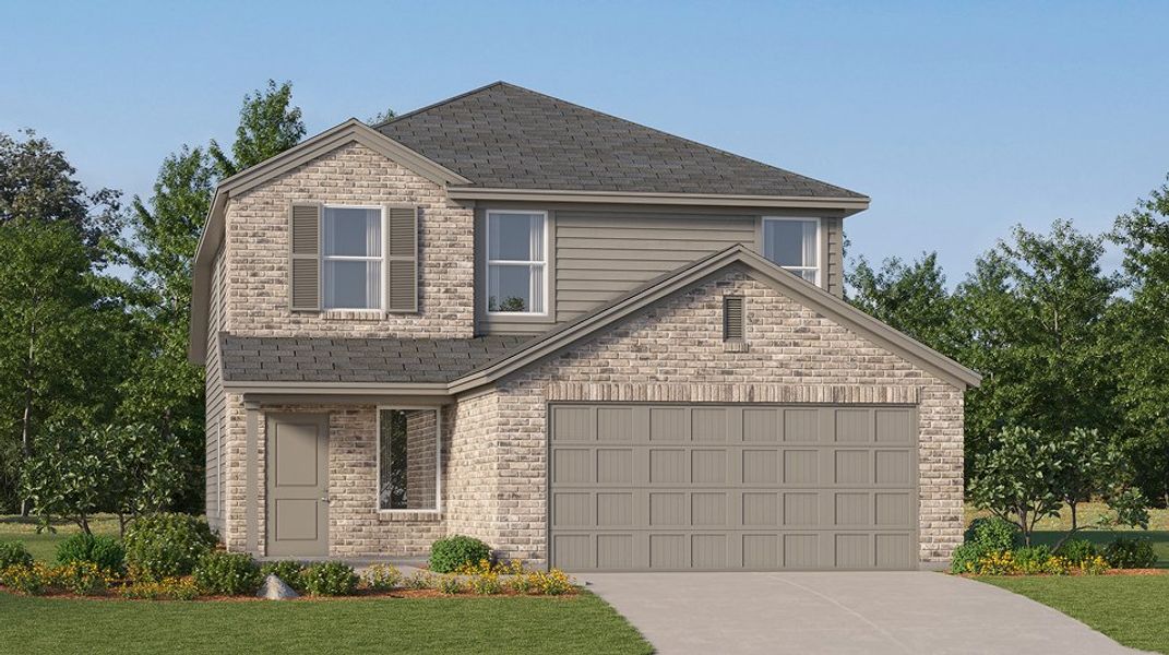 Front exterior of a new home in Caney Mills, Conroe, TX, highlighting curb appeal (Image 1). Front exterior of a new home in Caney Mills, Conroe, TX, highlighting curb appeal (Image 1).