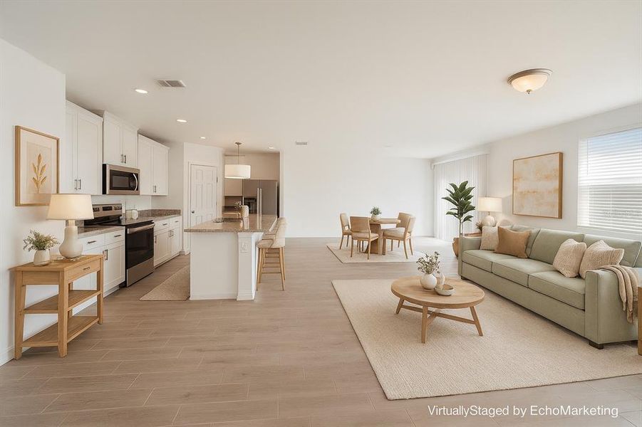 Furnished interior view inside a new home in Deer Run at Crosswinds, Davenport (Image 6).