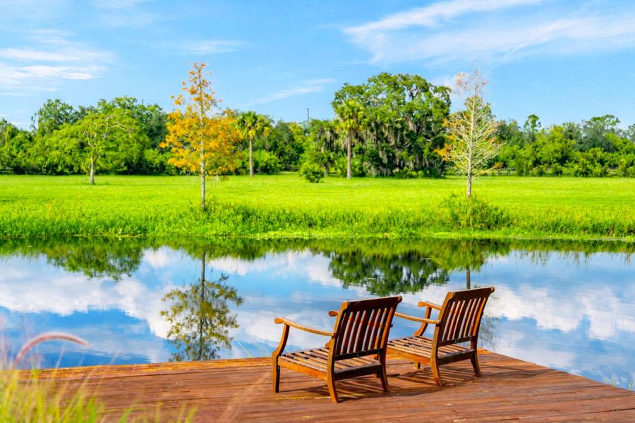 Relaxing lakeside at Night