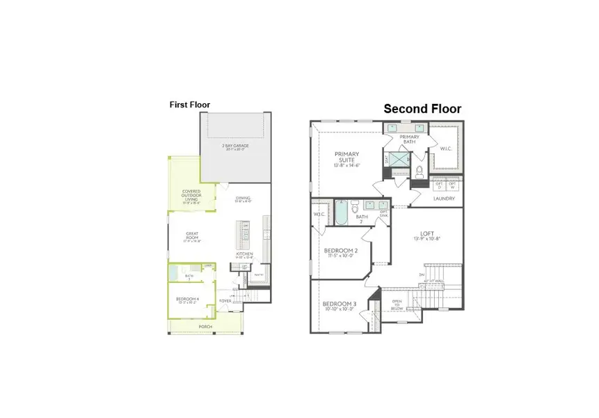 2D floor plan layout of this home in The Retreat at Harvest, Argyle, TX (Image 3).