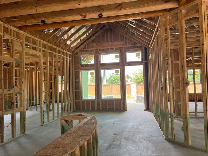 Misc room with lofted ceiling Misc room with lofted ceiling