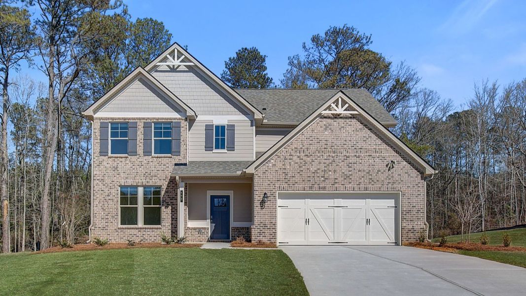Representative exterior photo of a completed home built from the Westin by DRB Homes in Copperfield, Locust Grove, GA (Image 16).