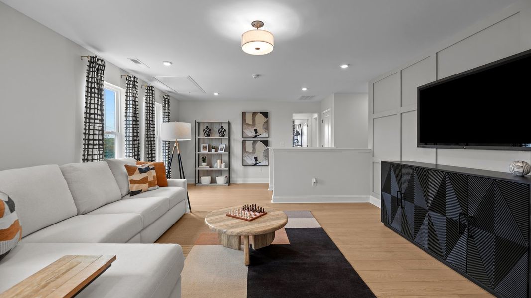 Multi-purpose loft space with luxury vinyl flooring, in the Adaline Design by DRB Homes Charlotte, NC