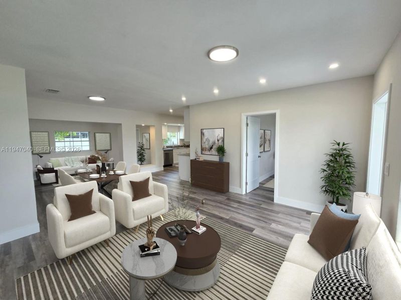 Furnished interior view inside a new home in , Miami (Image 5). Furnished interior view inside a new home in , Miami (Image 5).