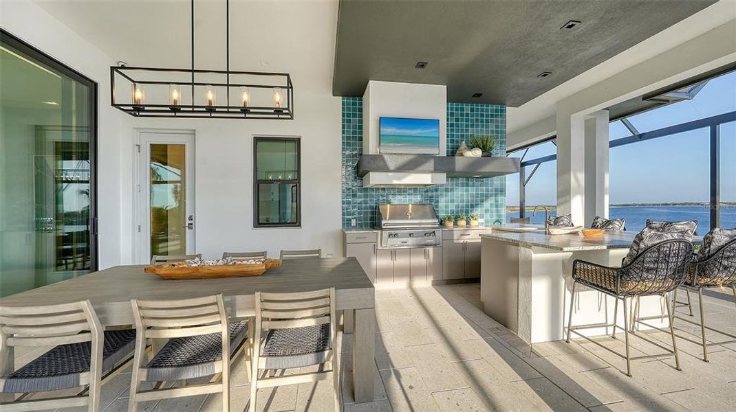 Exterior details and patio area of a home in Wild Blue at Waterside, Sarasota (Image 28).