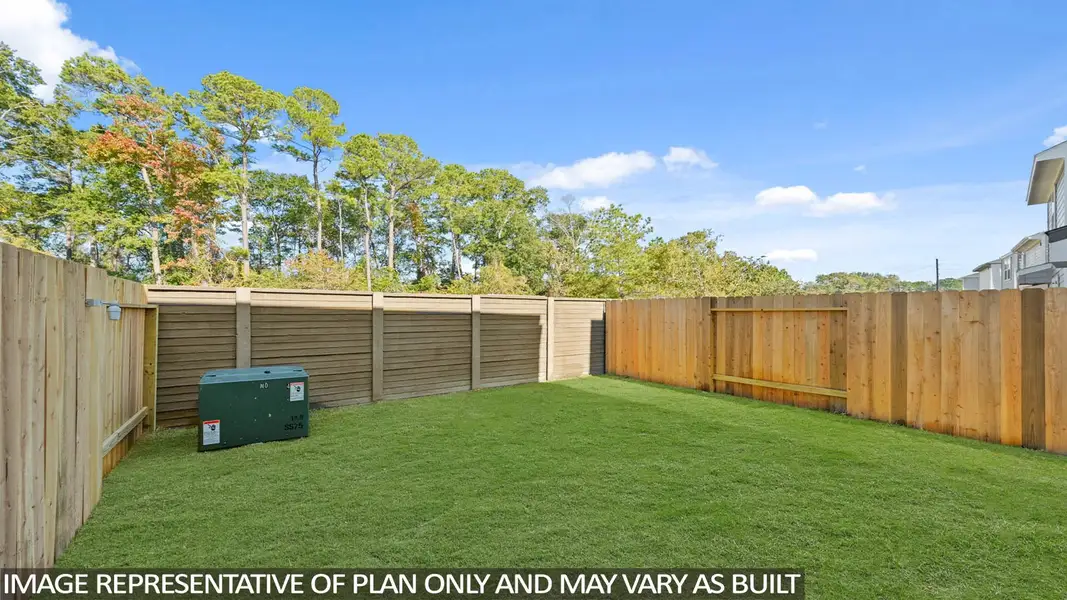 Exterior details and patio area of a home in The Villas at Legacy Park, Houston (Image 3).