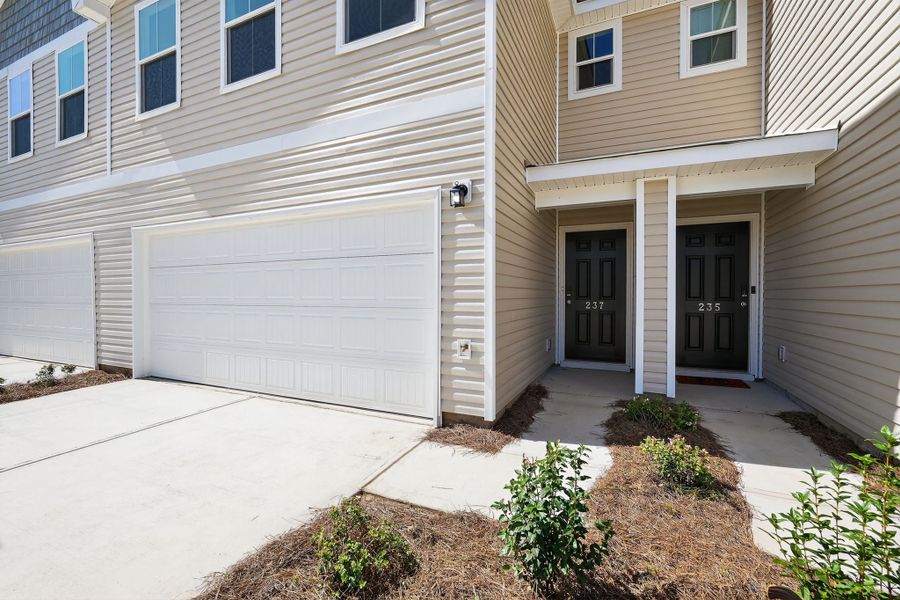 A garage with a garage.