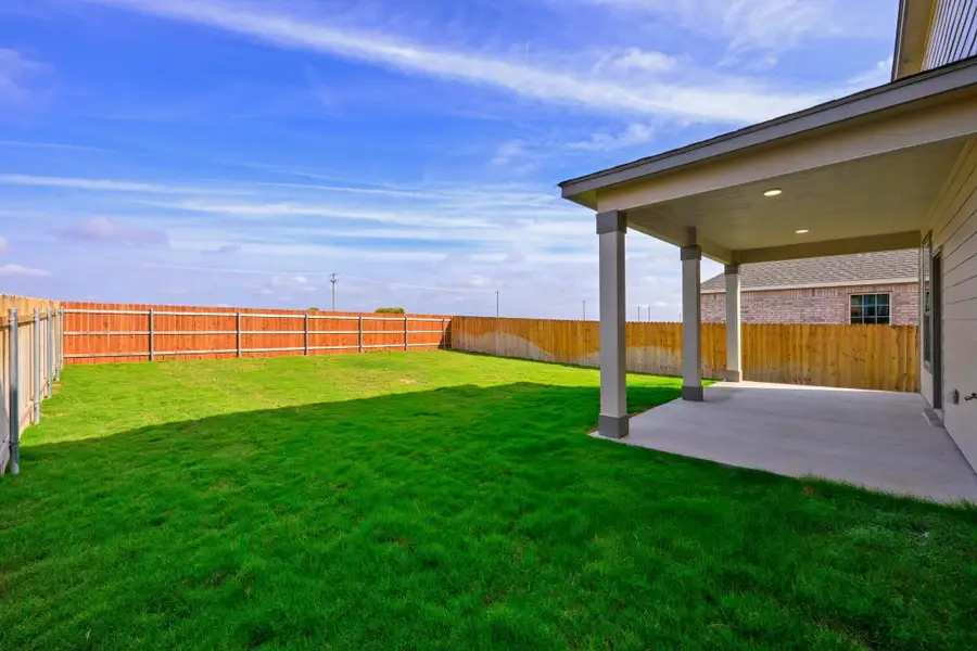Exterior details and patio area of a home in Salerno - Heritage Collection, Round Rock (Image 1). Exterior details and patio area of a home in Salerno - Heritage Collection, Round Rock (Image 1).